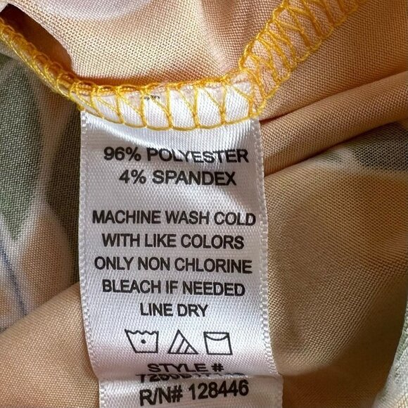 DNA Couture Top Womens Size S Floral Shirt Button Front Long Sleeve Yellow - Picture 8 of 11